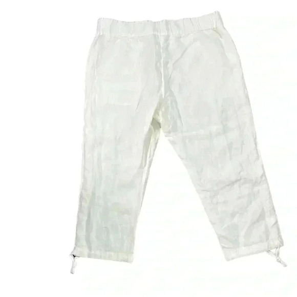 Pure Jill Linen Ankle White Pants Size PL - Picture 2 of 5